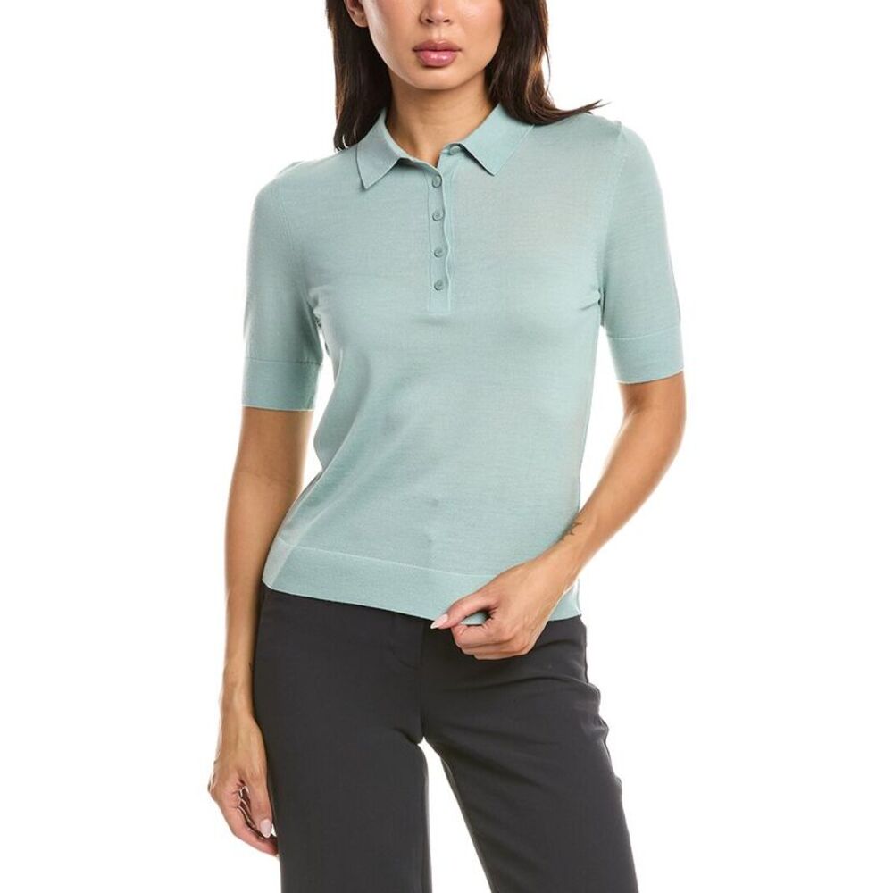 Hugo Boss Womens  Fidenka Wool Polo Top, Green